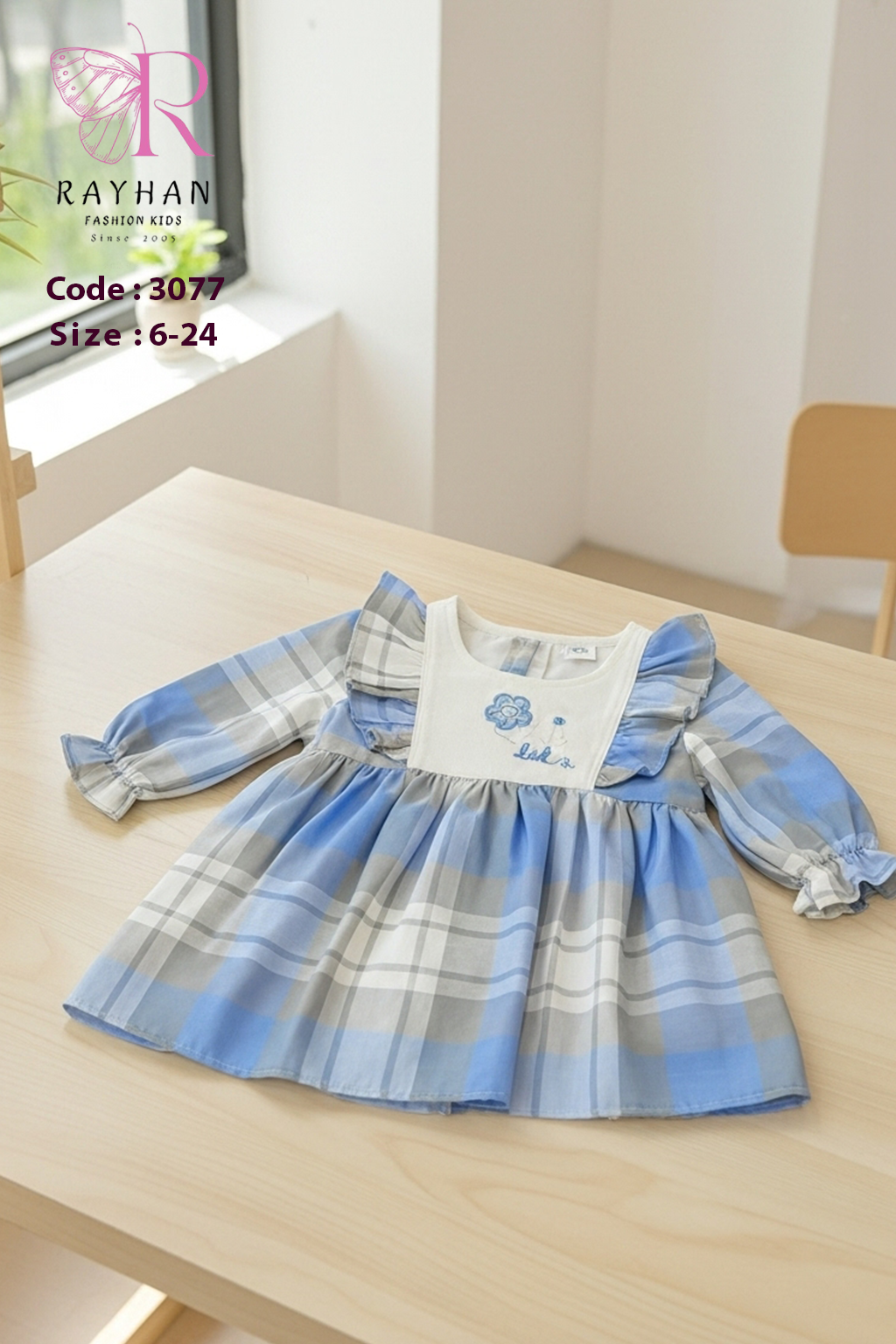 فستان بناتي بتصميم كاروه – P-3077 - الصورة 2